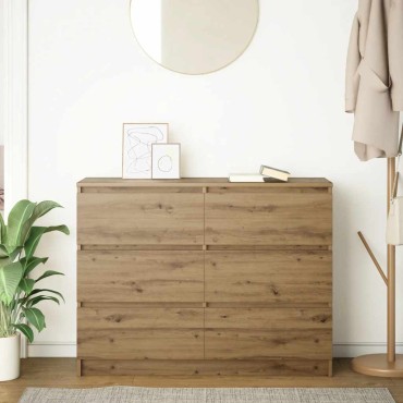 vidaXL Sideboard Artisan Oak 100x35x76cm Κατασκευασμένο ξύλο 1 τεμ.