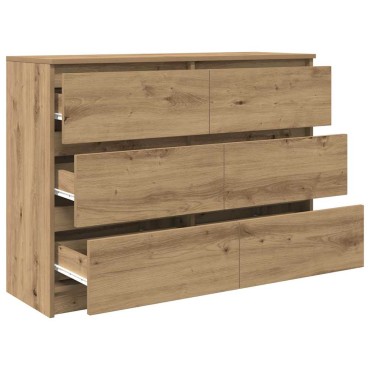 vidaXL Sideboard Artisan Oak 100x35x76cm Κατασκευασμένο ξύλο 1 τεμ.