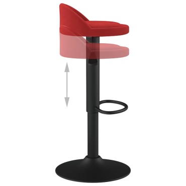 vidaXL Σκαμπό Μπαρ Μπορντό Βελούδινο 36x38x(72-94)cm 1 τεμ.