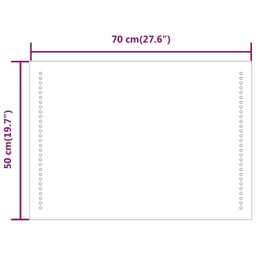 vidaXL Καθρέφτης Μπάνιου με LED 70x50 εκ.
