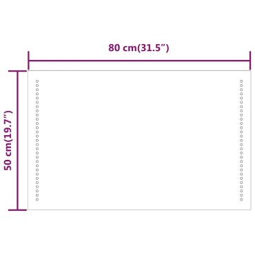 vidaXL Καθρέφτης Μπάνιου με LED 80x50 εκ.