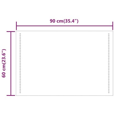 vidaXL Καθρέφτης Μπάνιου με LED 90x60 εκ.