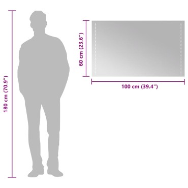 vidaXL Καθρέφτης Μπάνιου με LED 100x60 εκ.