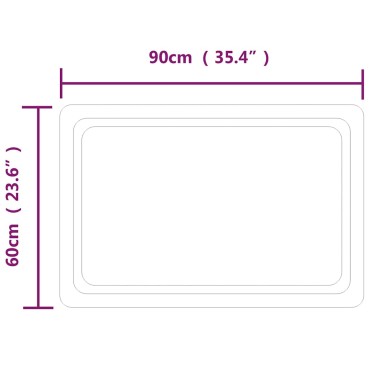 vidaXL Καθρέφτης Μπάνιου με LED 90x60 εκ.
