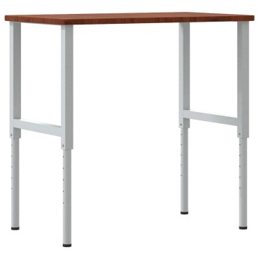 vidaXL Πάγκος Εργασίας Ορθογώνιος 100x60x(71,5-98) εκ Μασίφ Ξύλο Δρυός