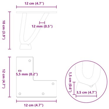 vidaXL Πόδια Φουρκέτας για Τραπεζάκι Σαλονιού 4 τεμ. Λευκά Μασίφ Ατσάλι