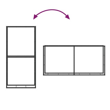 vidaXL Ράφι για καυσόξυλα Μαύρο 100x30x209 cm Χάλυβας