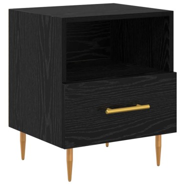 vidaXL Κομοδίνο Μαύρο 40x35x47,5cm Επεξεργασμένο Ξύλο 1 τεμ.