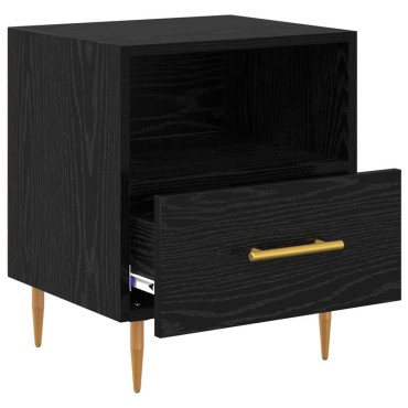 vidaXL Κομοδίνο Μαύρο 40x35x47,5cm Επεξεργασμένο Ξύλο 1 τεμ.