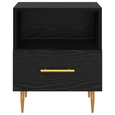 vidaXL Κομοδίνο Μαύρο 40x35x47,5cm Επεξεργασμένο Ξύλο 1 τεμ.