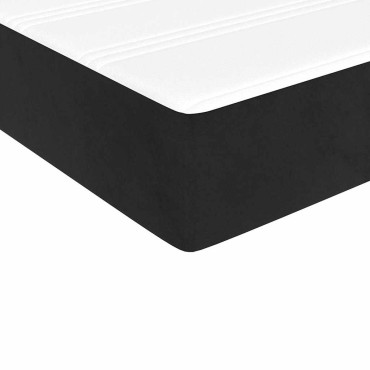 vidaXL Στρώμα με Pocket Springs Μεσαίας Σκληρότητας Μαύρο 100x210x20cm Βελούδινο 1 τεμ. - Μονό