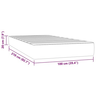 vidaXL Στρώμα με Pocket Springs Μεσαίας Σκληρότητας Μαύρο 100x210x20cm Βελούδινο 1 τεμ. - Μονό