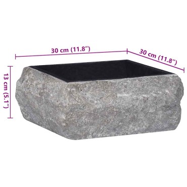 vidaXL Νιπτήρας Μαύρος 30 x 30 x 13 εκ. Μαρμάρινος