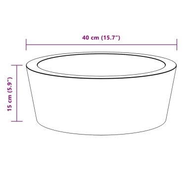 vidaXL Νιπτήρας Γκρι Ø40 x 15 εκ. Μαρμάρινος