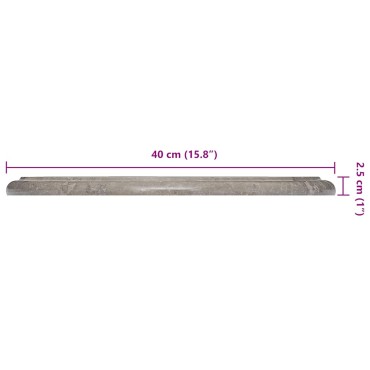 vidaXL Επιφάνεια Τραπεζιού Γκρι 40x2,5cm Μαρμάρινη 1 τεμ.