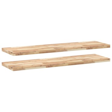 vidaXL Ράφια Κρεμαστά 2 τεμ. 160x40x4cm Ακατέργαστο Μασίφ Ξύλο Ακακίας