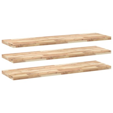 vidaXL Ράφια Κρεμαστά 3 τεμ. 160x40x4cm Ακατέργαστο Μασίφ Ξύλο Ακακίας