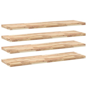 vidaXL Ράφια Κρεμαστά 4 τεμ. 160x40x4cm Ακατέργαστο Μασίφ Ξύλο Ακακίας