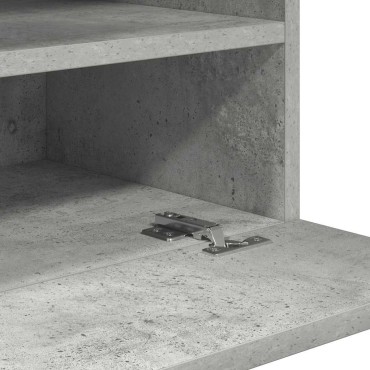vidaXL Κρεμαστά ντουλάπια με φώτα LED για τηλεόραση 2 τεμ. Γκρι Σκυροδέματος 40x30x60,5cm