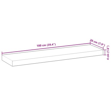 vidaXL Ράφι Κρεμαστό 100x20x4cm Φινίρισμα Λαδιού Μασίφ Ακακία 1 τεμ.