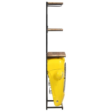 vidaXL Κάβα Κρασιών Κίτρινη Όψη Τρακτέρ 49x31x172cmΜασίφ Ξύλο Μάνγκο 1 τεμ.