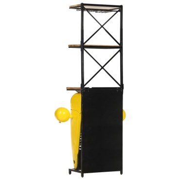 vidaXL Κάβα Κρασιών Κίτρινη Όψη Τρακτέρ 49x31x172cmΜασίφ Ξύλο Μάνγκο 1 τεμ.