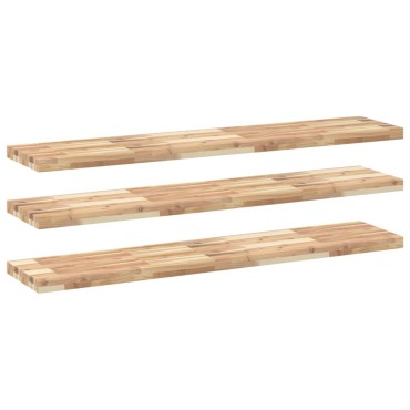 vidaXL Ράφια Κρεμαστά 3 τεμ. 140x30x4cm Ακατέργαστο Μασίφ Ξύλο Ακακίας