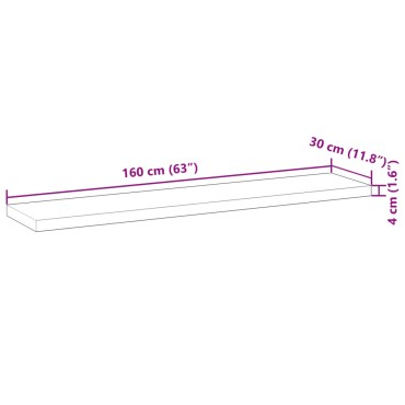 vidaXL Ράφια Κρεμαστά 2 τεμ. 160x30x4cm Ακατέργαστο Μασίφ Ξύλο Ακακίας