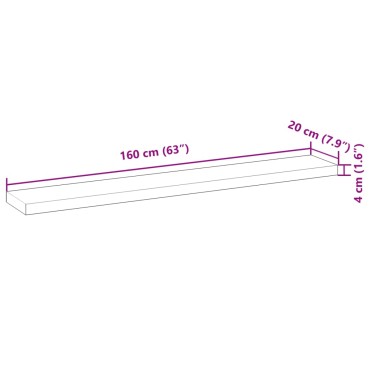 vidaXL Ράφι Κρεμαστό 160x20x4cm Φινίρισμα Λαδιού Μασίφ Ακακία 1 τεμ.