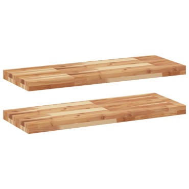 vidaXL Ράφια Κρεμαστά 2 τεμ. 100x30x4cm Φινίρισμα Λαδιού Μασίφ Ακακία