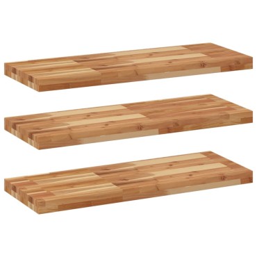 vidaXL Ράφια Κρεμαστά 3 τεμ. 100x30x4cm Φινίρισμα Λαδιού Μασίφ Ακακία