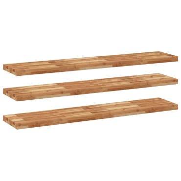 vidaXL Ράφια Κρεμαστά 3 τεμ. 160x30x4cm Φινίρισμα Λαδιού Μασίφ Ακακία