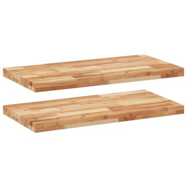vidaXL Ράφια Κρεμαστά 2 τεμ. 100x40x4cm Φινίρισμα Λαδιού Μασίφ Ακακία