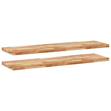 vidaXL Ράφια Κρεμαστά 2 τεμ. 140x40x4cm Φινίρισμα Λαδιού Μασίφ Ακακία
