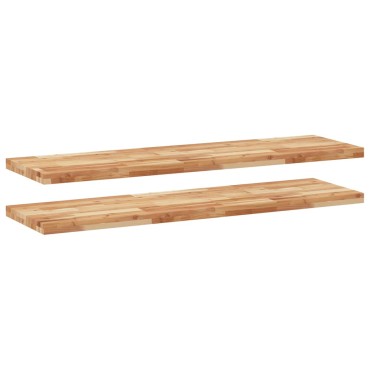 vidaXL Ράφια Κρεμαστά 2 τεμ. 160x40x4cm Φινίρισμα Λαδιού Μασίφ Ακακία