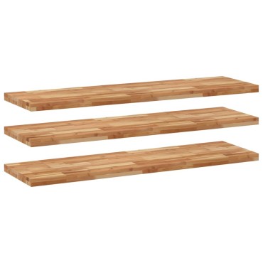 vidaXL Ράφια Κρεμαστά 3 τεμ. 160x40x4cm Φινίρισμα Λαδιού Μασίφ Ακακία