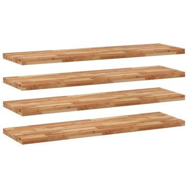 vidaXL Ράφια Κρεμαστά 4 τεμ. 160x40x4cm Φινίρισμα Λαδιού Μασίφ Ακακία