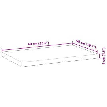 vidaXL Επιφάνεια Τραπεζιού 60x50x4 εκ. Μασίφ Ξύλο Ακακίας