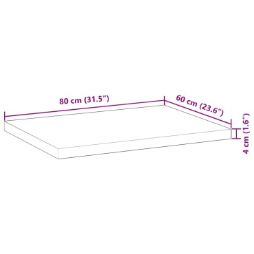 vidaXL Επιφάνεια Τραπεζιού 80x60x4 εκ. Μασίφ Ξύλο Ακακίας