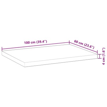vidaXL Επιφάνεια Τραπεζιού Φιν. Λαδιού 100x60x4 εκ. Μασίφ Ξύλο Ακακίας