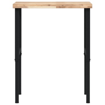 vidaXL Πάγκος Εργασίας Ορθογώνιος 80x60x(73-99,5)εκ Μασίφ Ξύλο Ακακίας