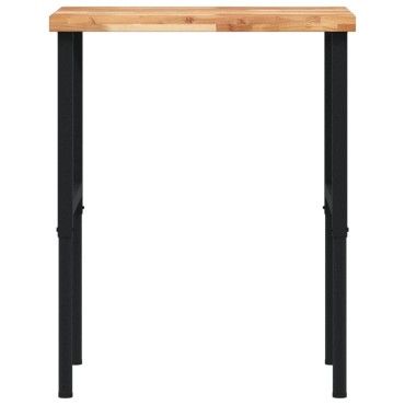 vidaXL Πάγκος Εργασίας Ορθογώνιος 80x60x(73-99,5)εκ Μασίφ Ξύλο Ακακίας