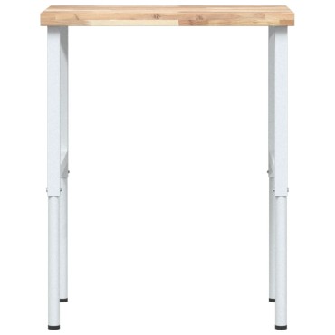 vidaXL Πάγκος Εργασίας Ορθογώνιος 80x60x(73-99,5)εκ Μασίφ Ξύλο Ακακίας