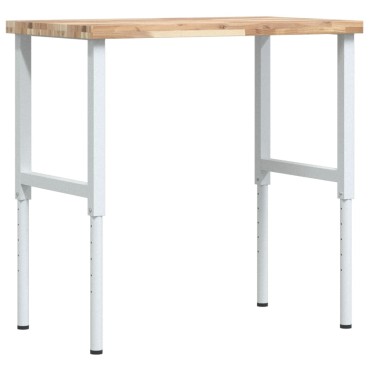 vidaXL Πάγκος Εργασίας Ορθογώνιος100x60x(73-99,5)εκ Μασίφ Ξύλο Ακακίας
