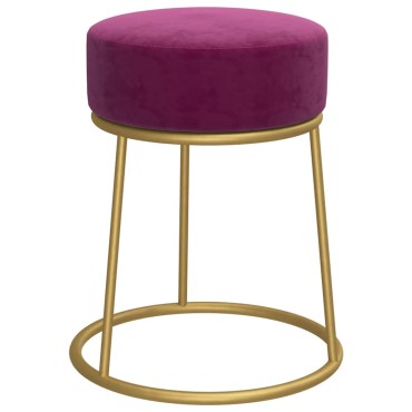 vidaXL Στρογγυλό Σκαμπό Hocker Μοβ Βελούδινο 30x38cm