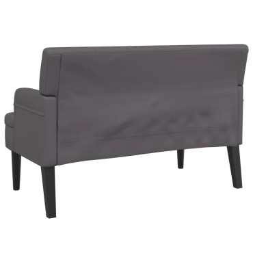 vidaXL Παγκάκι με Πλάτη Γκρι 112x65,5x75cm από Συνθετικό Δέρμα