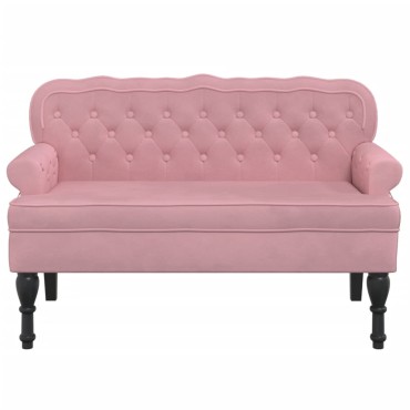 vidaXL Παγκάκι με Πλάτη Ροζ 119,5x64,5x75cm Βελούδινο
