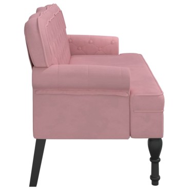 vidaXL Παγκάκι με Πλάτη Ροζ 119,5x64,5x75cm Βελούδινο