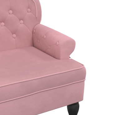 vidaXL Παγκάκι με Πλάτη Ροζ 119,5x64,5x75cm Βελούδινο