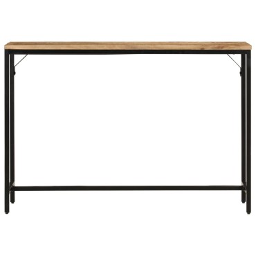 vidaXL Τραπέζι Κονσόλα 110x30x75cm Μασίφ Ακατ. Ξύλο Μάνγκο/Σίδηρο 1 τεμ.